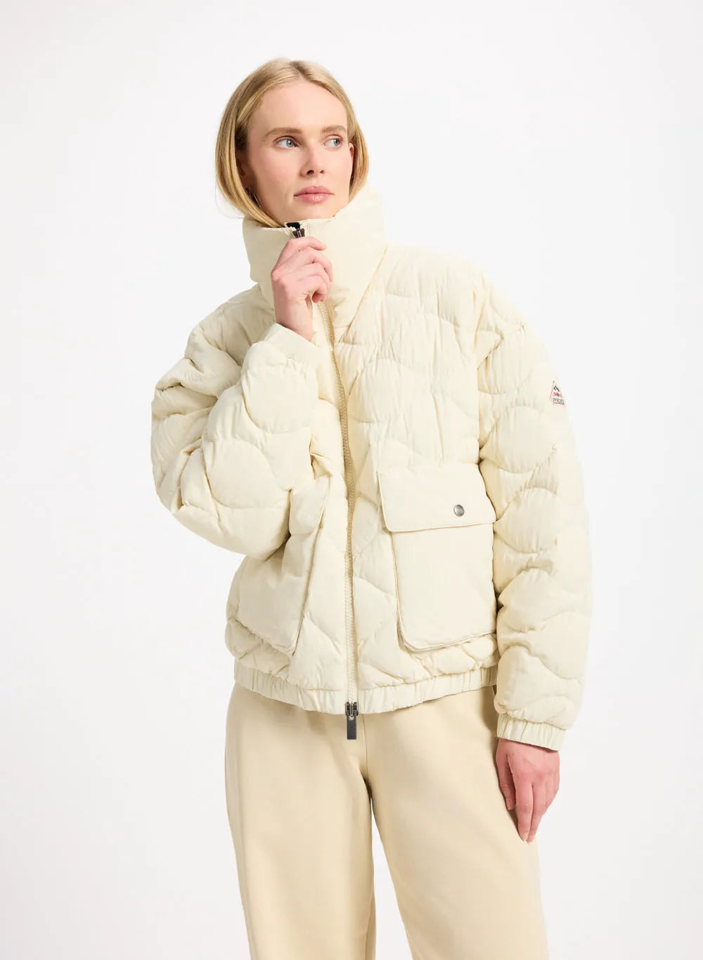 Short bomber down jacket Pyrenex Enola cream