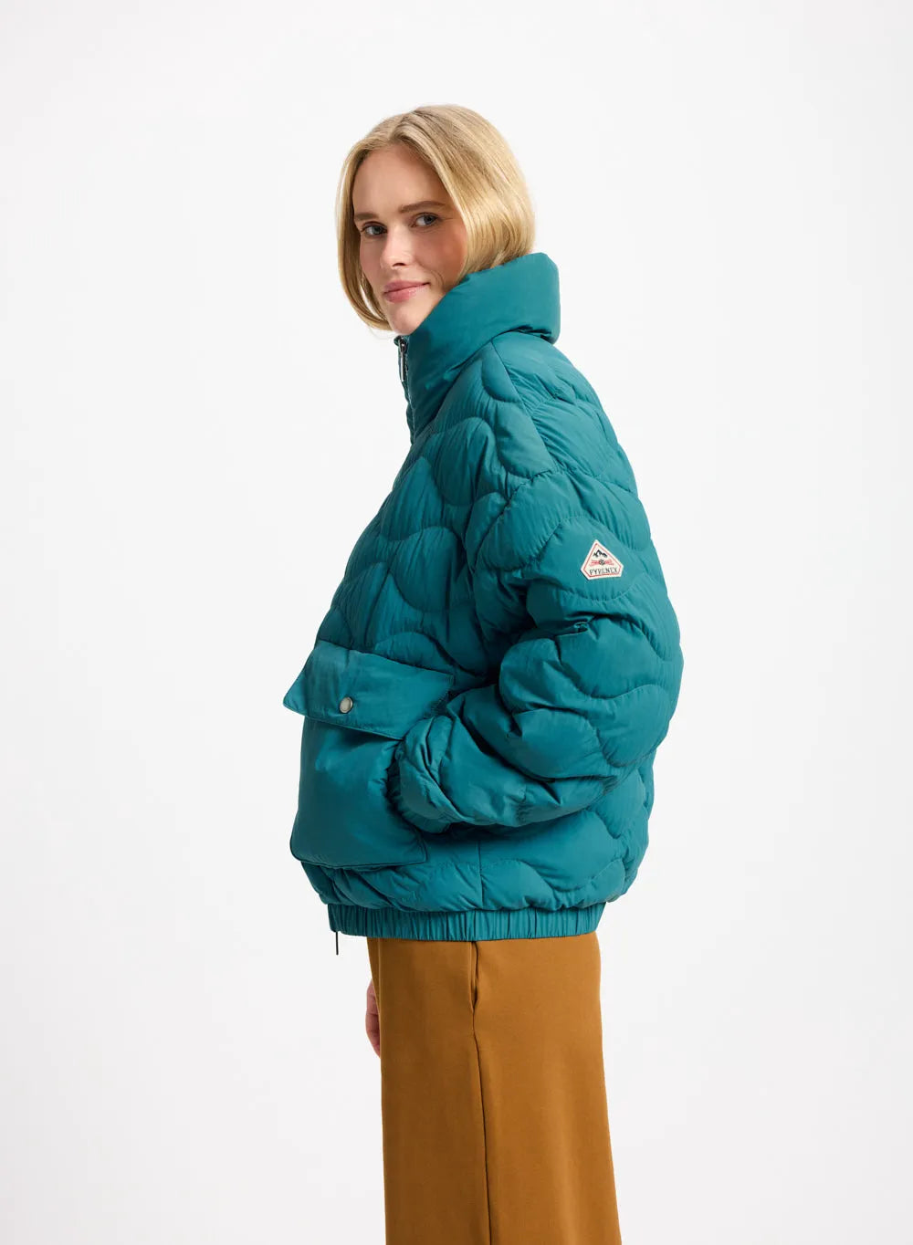 Short bomber down jacket Pyrenex Enola turquoise