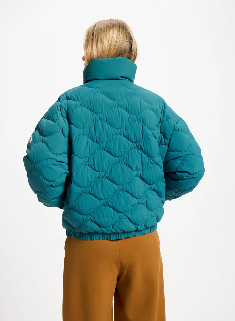 Short bomber down jacket Pyrenex Enola turquoise