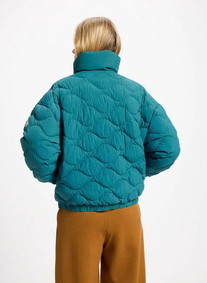 Short bomber down jacket Pyrenex Enola turquoise