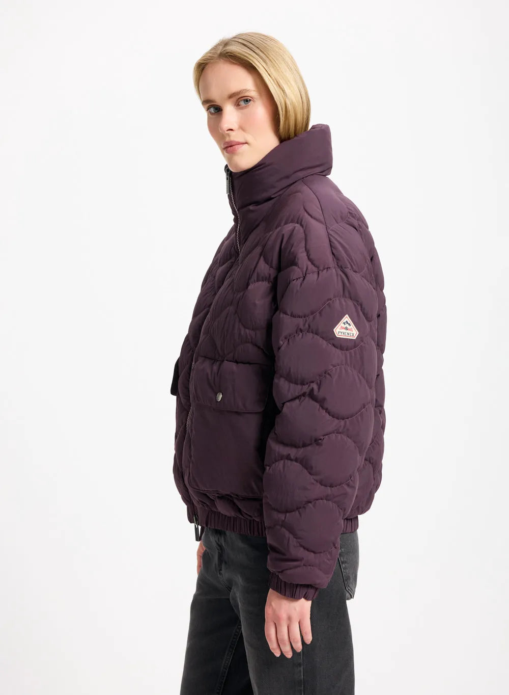 Short bomber down jacket Pyrenex Enola burgundy
