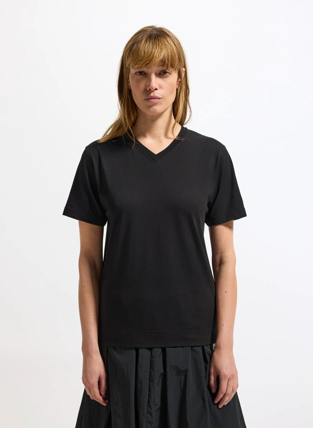 Women's V-neck organic cotton T-shirt Pyrenex Crocus black