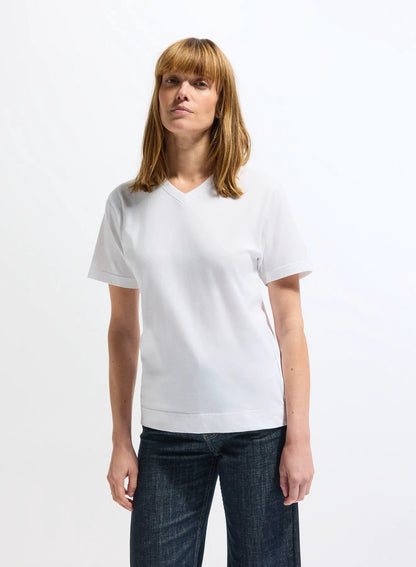 Pyrenex Crocus women's organic cotton V-neck T-shirt in white
