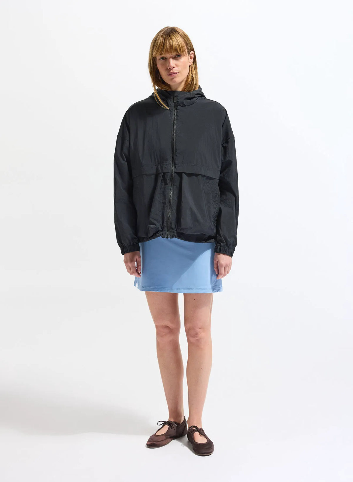 Short women's windbreaker in recycled fabric Pyrenex Yoko Black