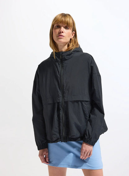 Short women's windbreaker in recycled fabric Pyrenex Yoko Black