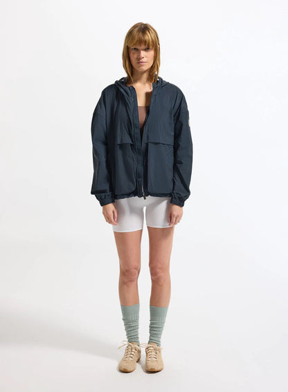 Short women's windbreaker in recycled fabric Pyrenex Yoko Deep Ink