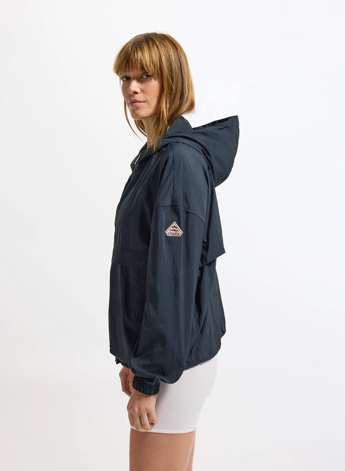 Short women's windbreaker in recycled fabric Pyrenex Yoko Deep Ink