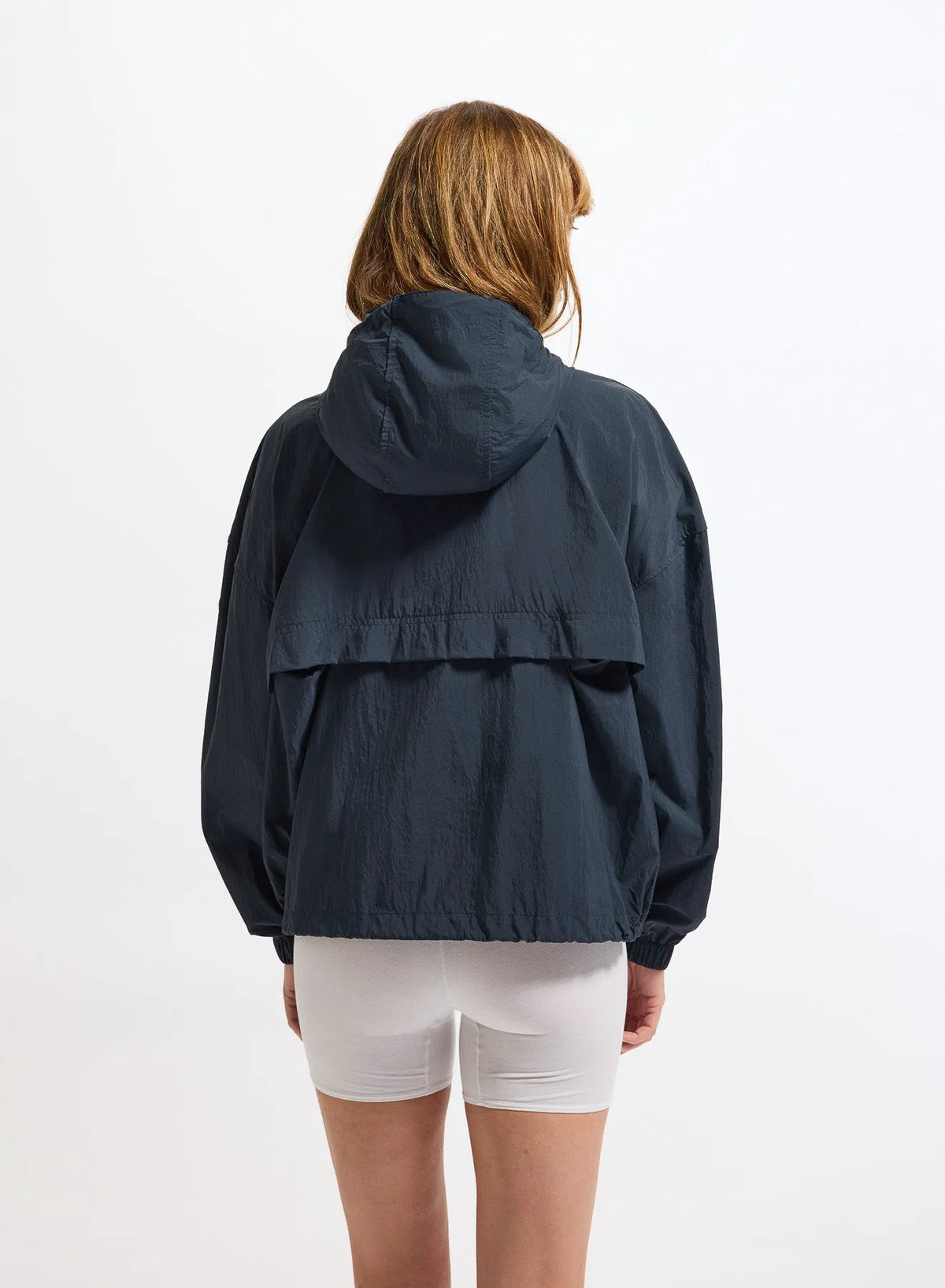 Short women's windbreaker in recycled fabric Pyrenex Yoko Deep Ink