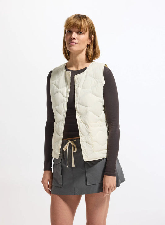 Ultra-lightweight sleeveless down gilet for women Pyrenex Orite Vest white