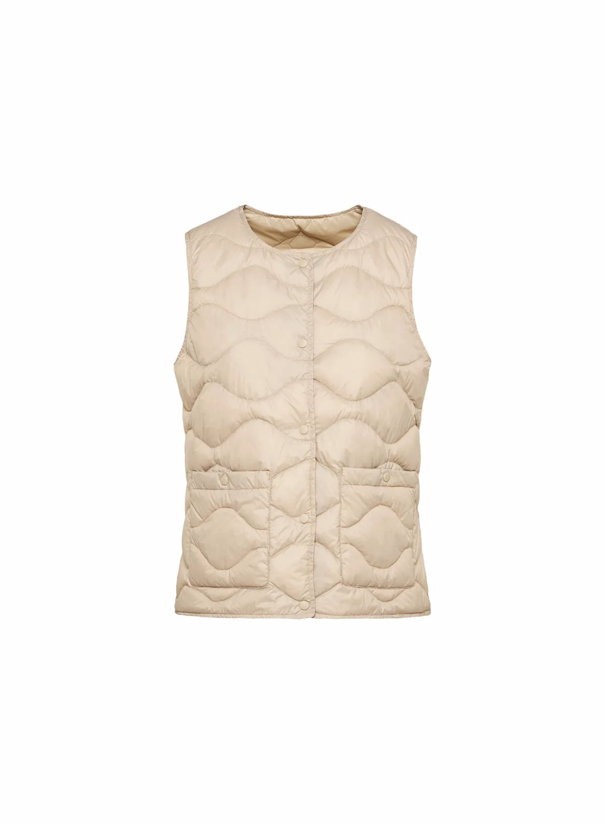 Ultra-lightweight sleeveless women's down jacket Pyrenex Orite Vest beige
