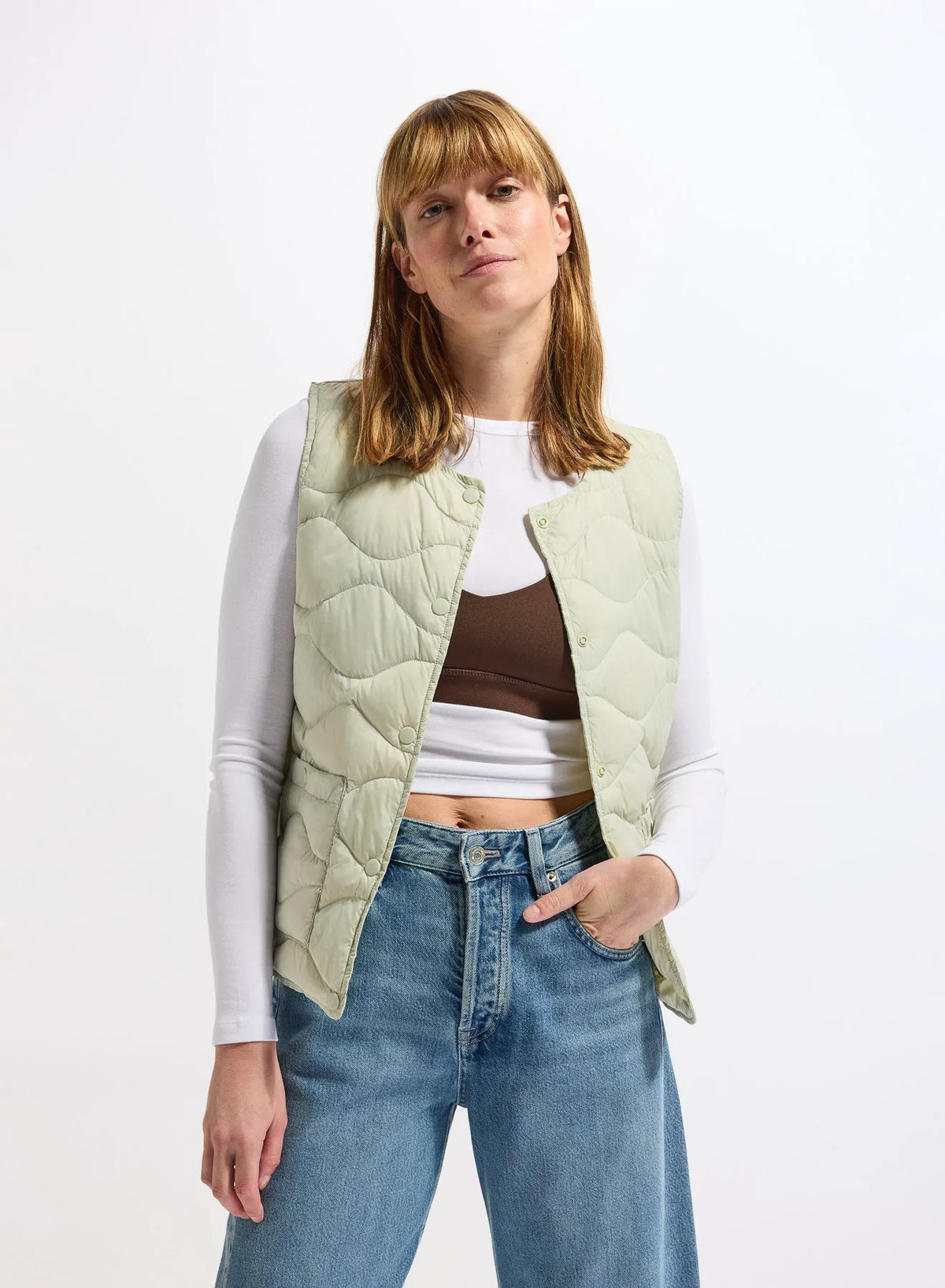 Pyrenex Orite Vest ultra-lightweight sleeveless women's down jacket pastel green