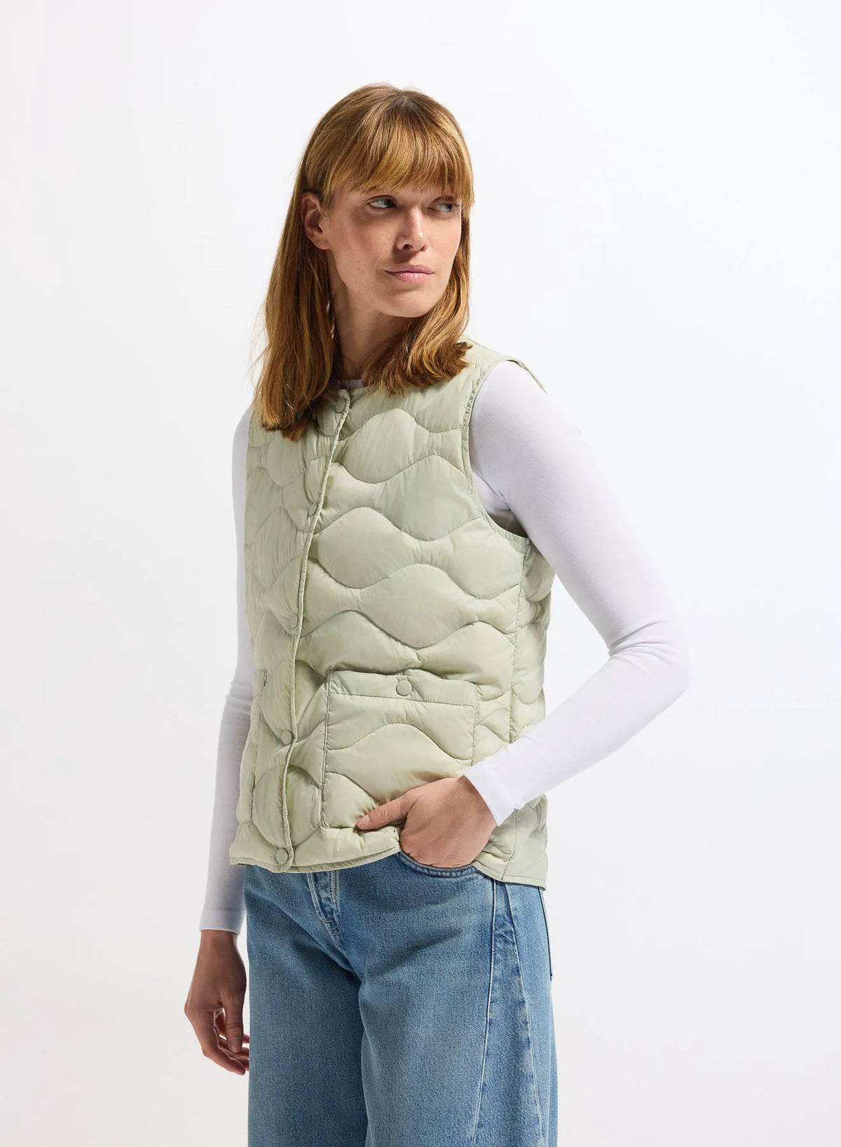 Pyrenex Orite Vest ultra-lightweight sleeveless women's down jacket pastel green