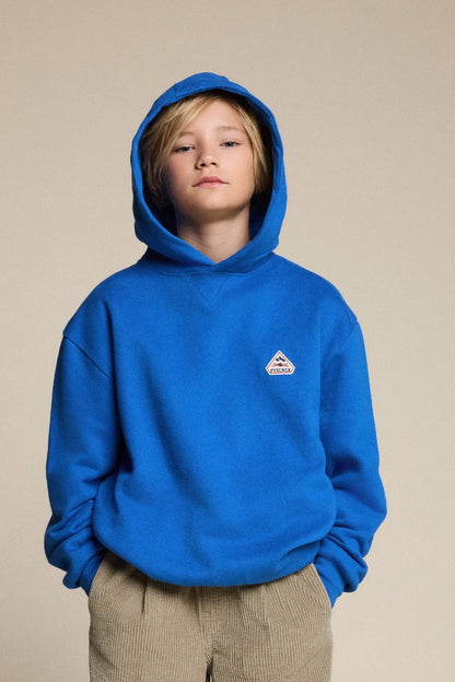 Pyrenex Arcol electric blue children's organic cotton hoodie