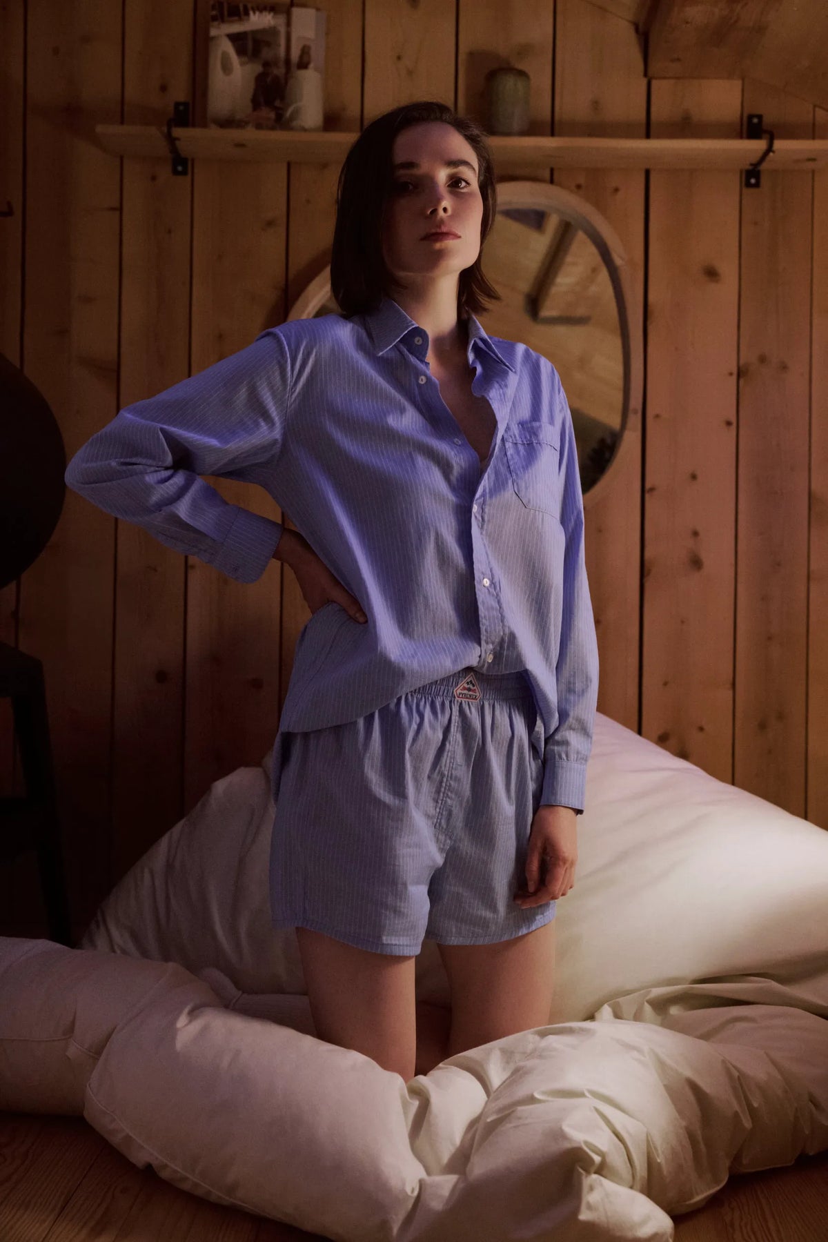 Jules blue yarn-dyed striped pyjama