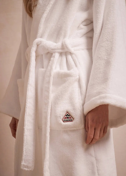 Hana white cotton bathrobe