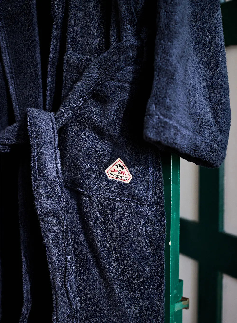 Hana dark blue cotton bathrobe