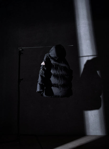 Unisex Shift Hooded Ripstop Pyrenex x Wildside black down jacket