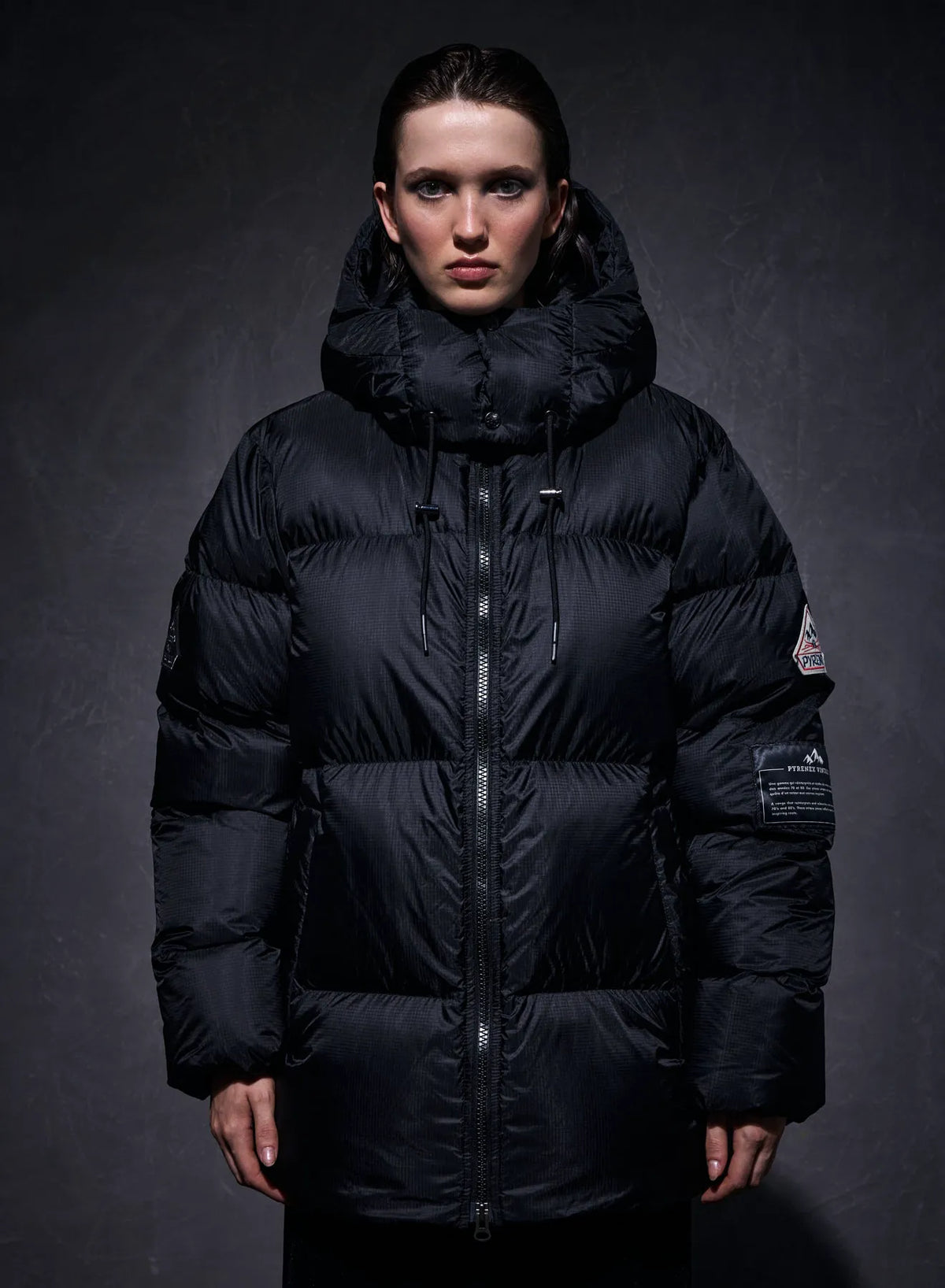 Unisex Shift Hooded Ripstop Pyrenex x Wildside black down jacket