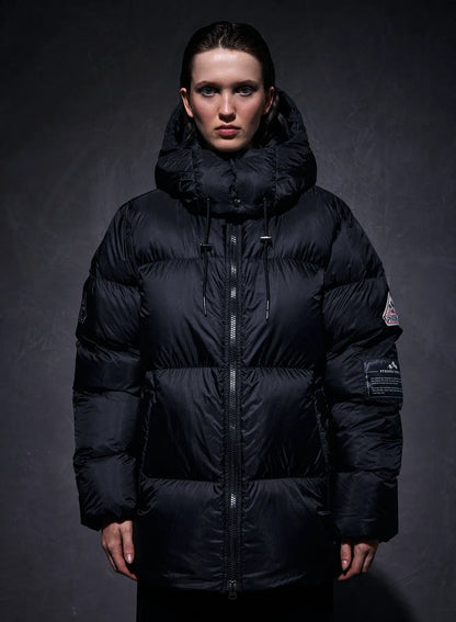 Unisex Shift Hooded Ripstop Pyrenex x Wildside black down jacket