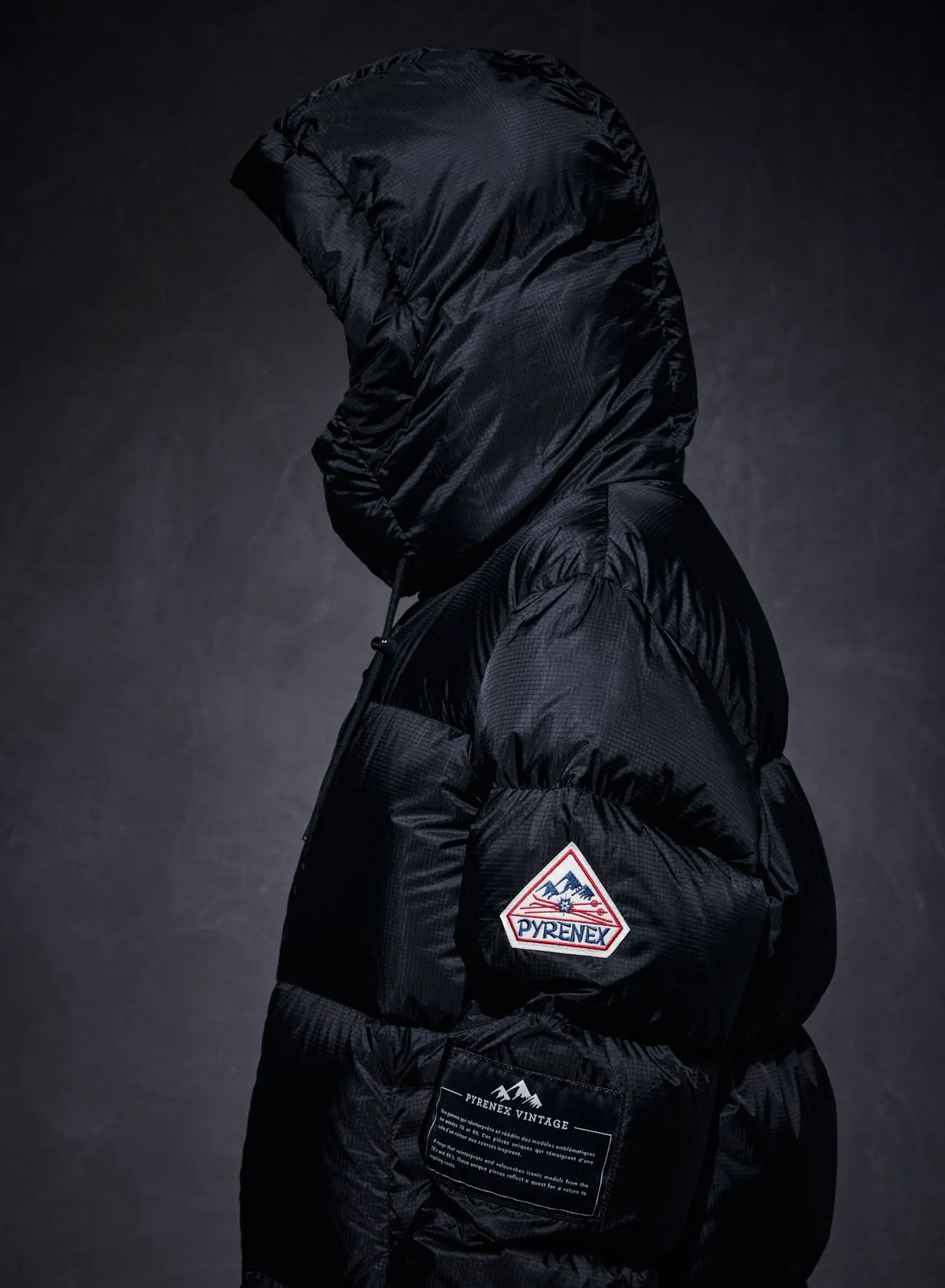 Unisex Shift Hooded Ripstop Pyrenex x Wildside black down jacket