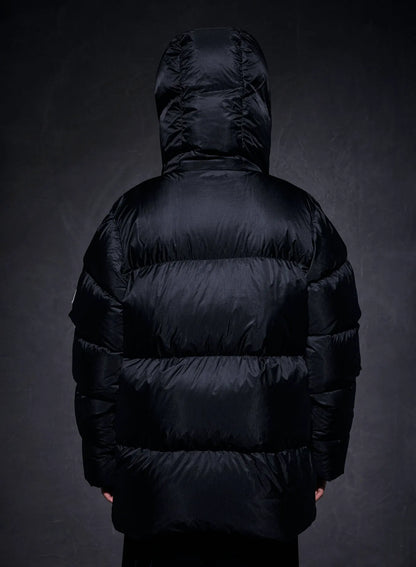Unisex Shift Hooded Ripstop Pyrenex x Wildside black down jacket
