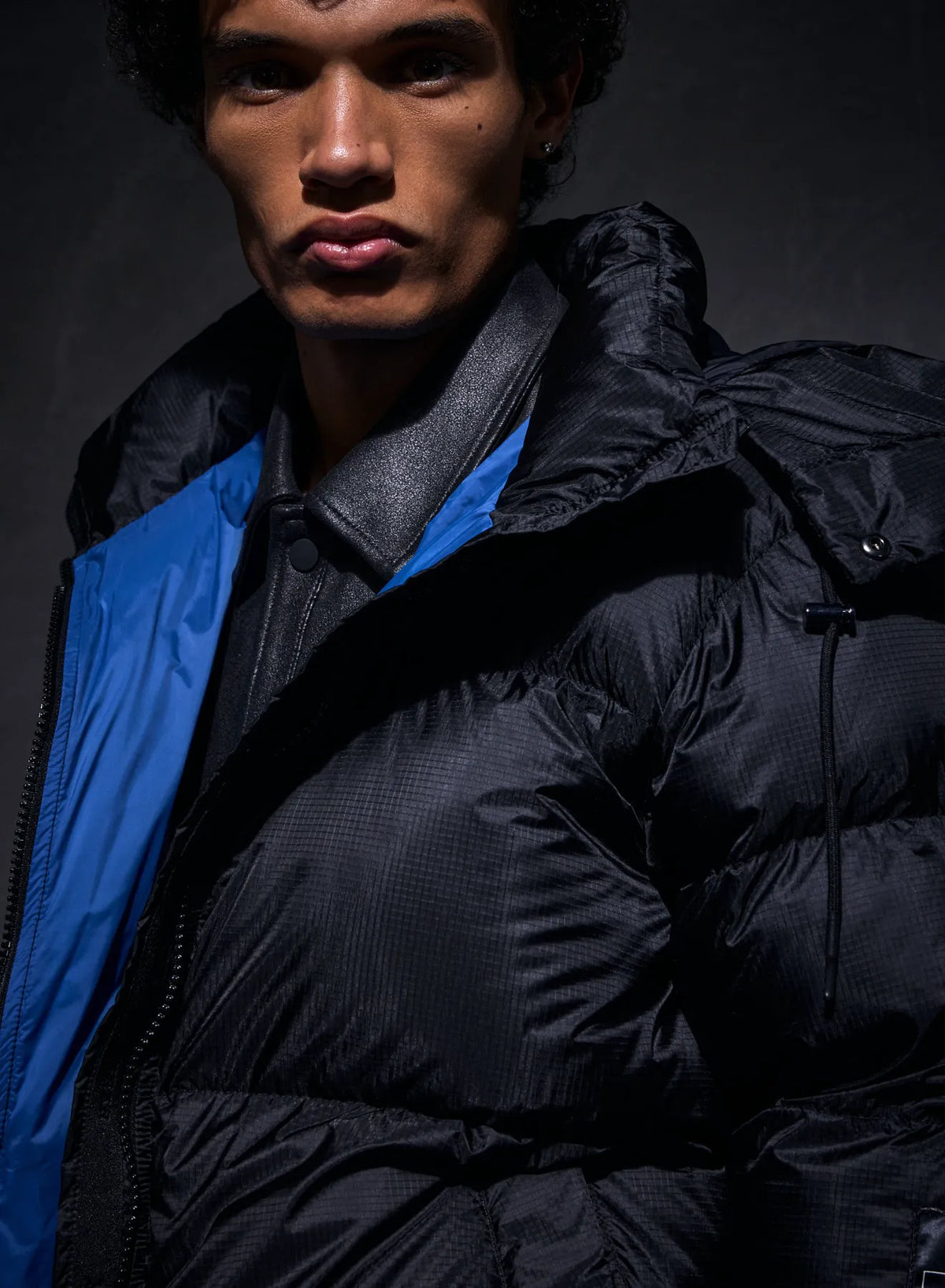 Unisex Shift Hooded Ripstop Pyrenex x Wildside black down jacket