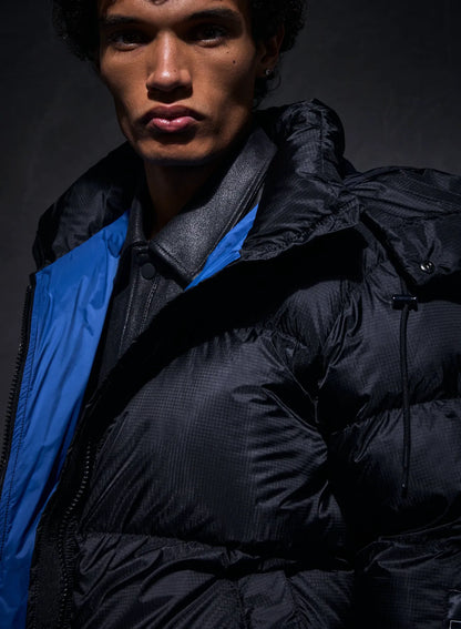 Unisex Shift Hooded Ripstop Pyrenex x Wildside black down jacket