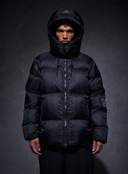Unisex Shift Hooded Ripstop Pyrenex x Wildside black down jacket