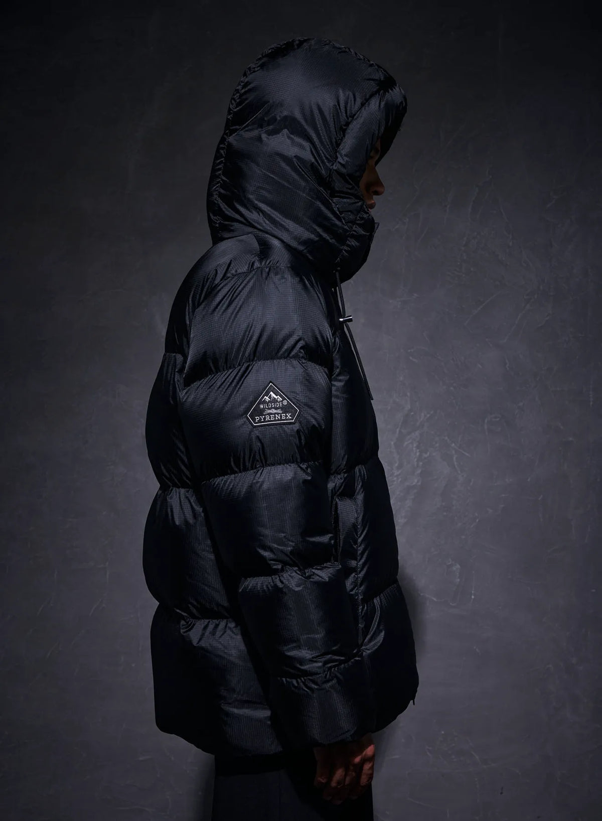 Unisex Shift Hooded Ripstop Pyrenex x Wildside black down jacket