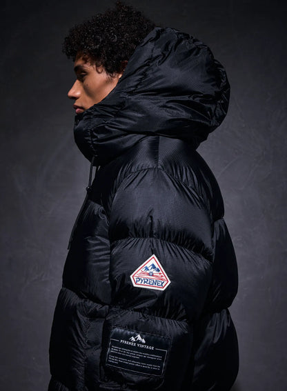Unisex Shift Hooded Ripstop Pyrenex x Wildside black down jacket