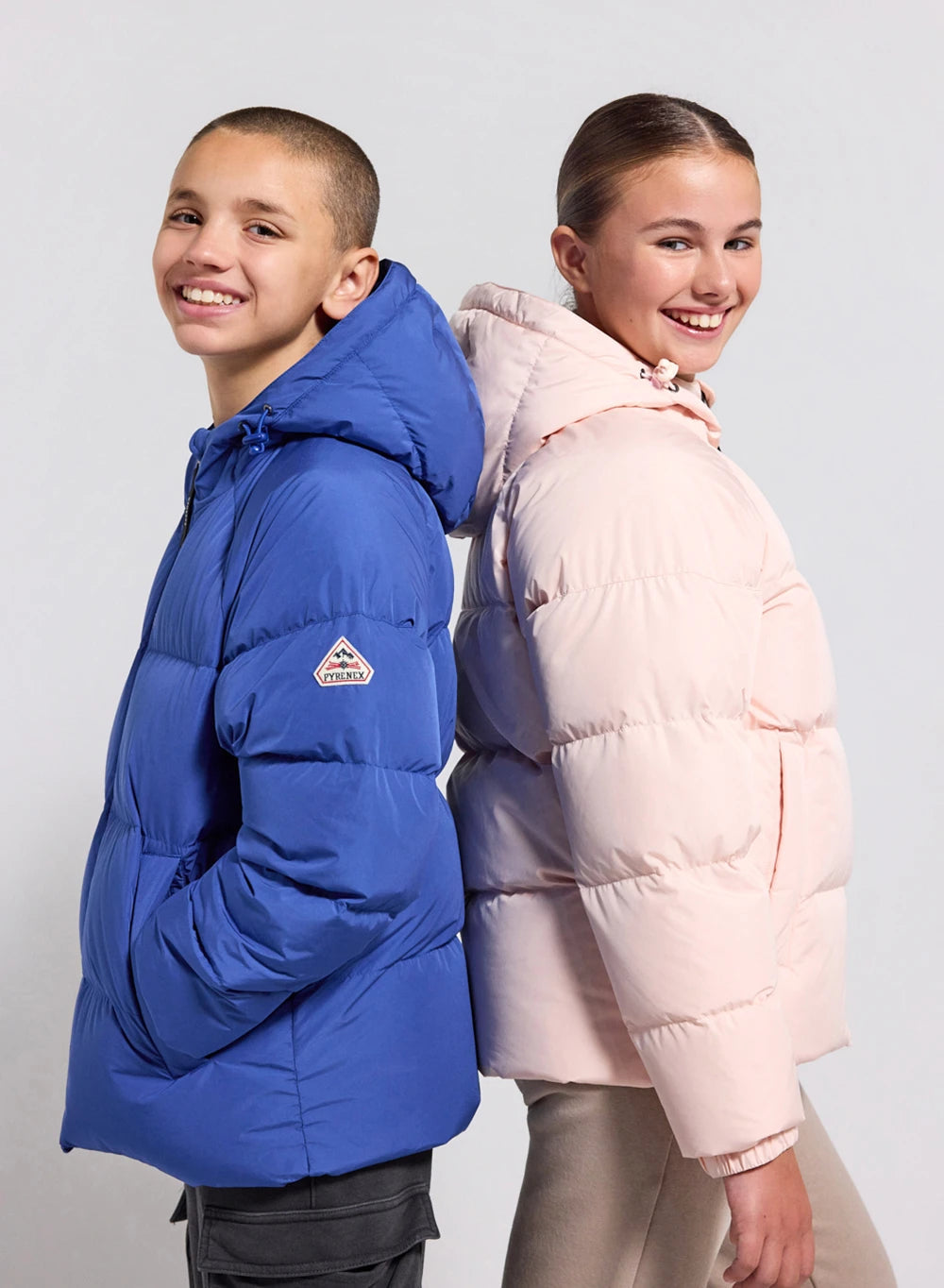 Unisex children's hooded down jacket Pyrenex Sten Smooth blue