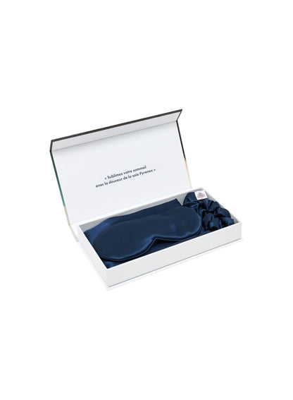 Navy blue silk gift box