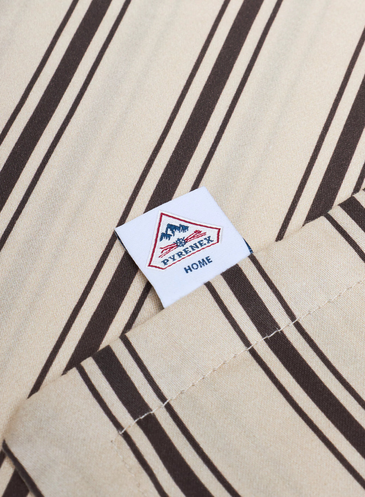 Pillowcases x2 with brown and ecru stripes in cotton and TENCEL™ Lyocell