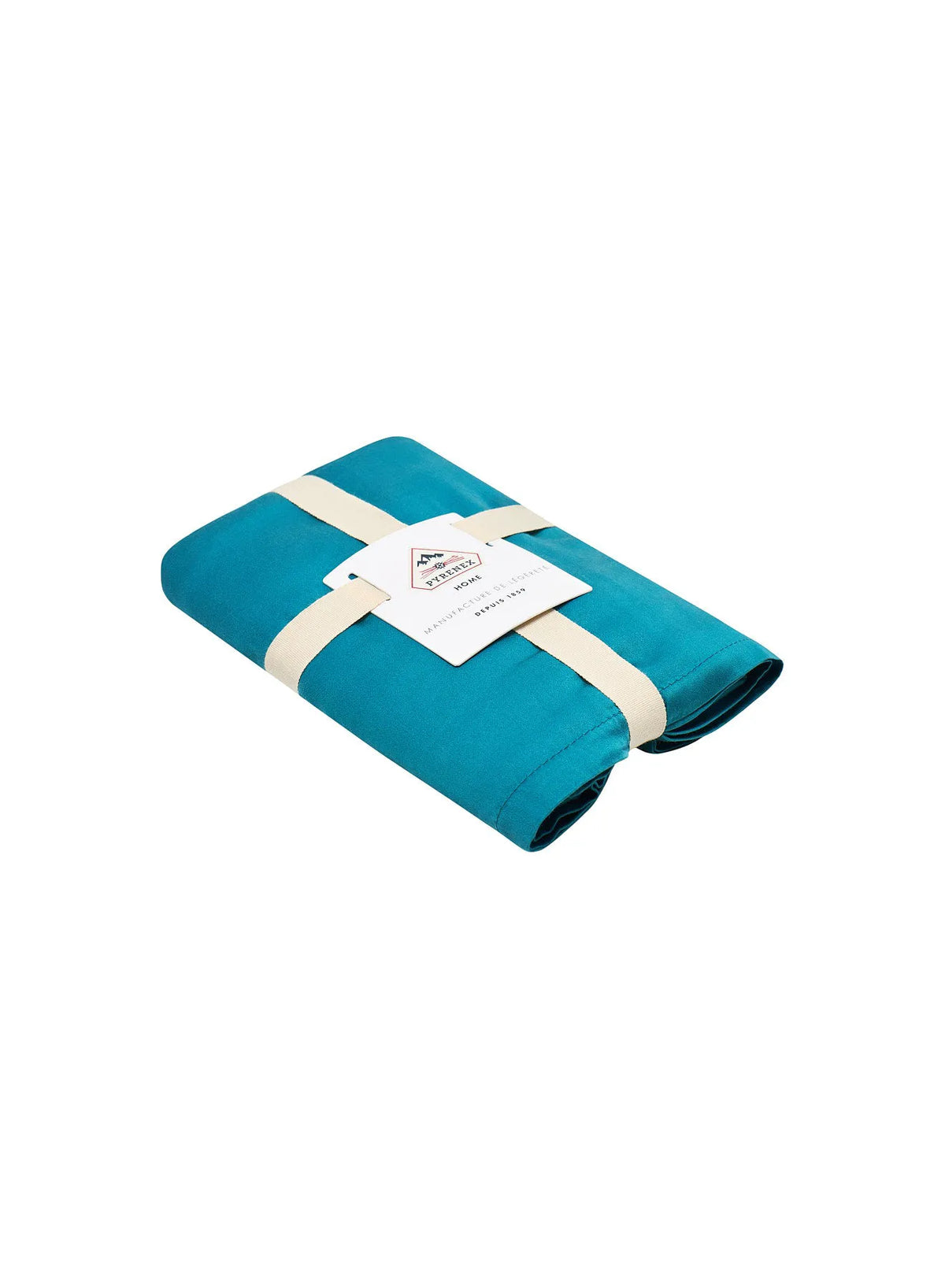 Pillowcases x2 plain peacock blue in cotton and TENCEL™ Lyocell