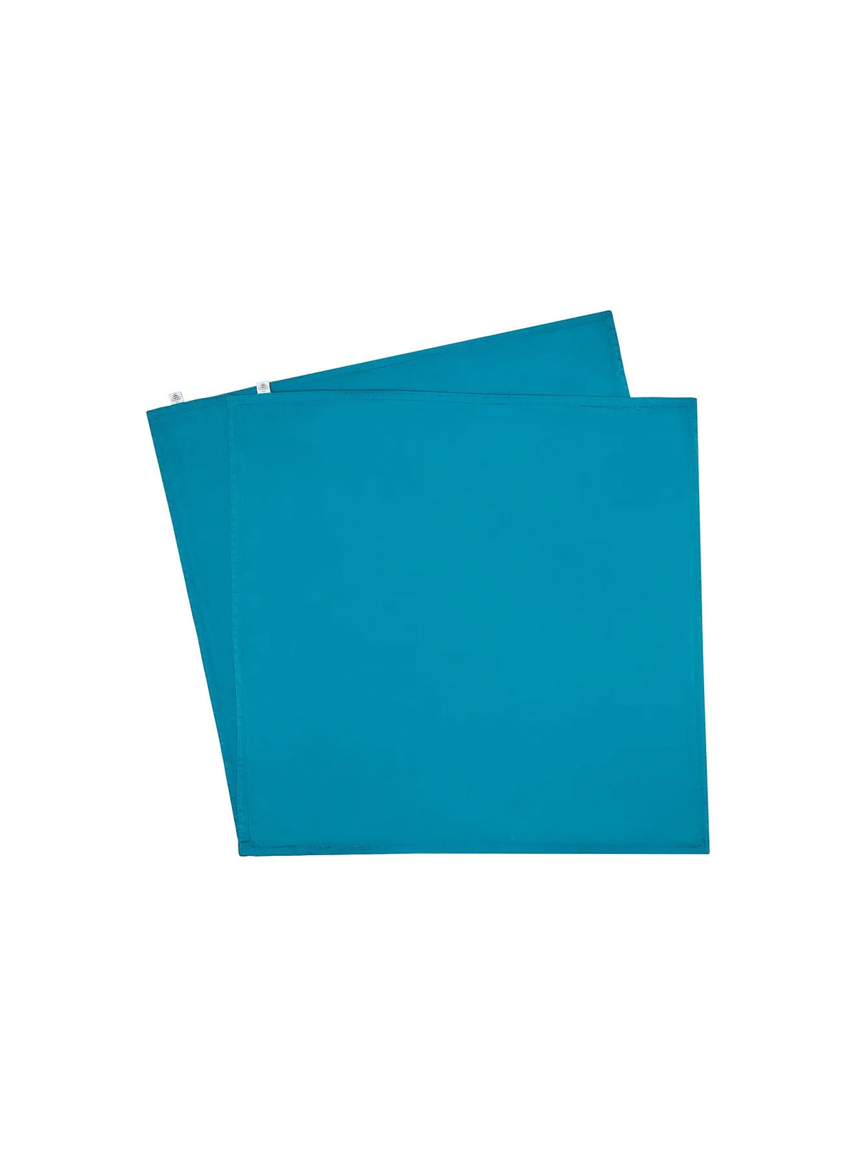 Pillowcases x2 plain peacock blue in cotton and TENCEL™ Lyocell
