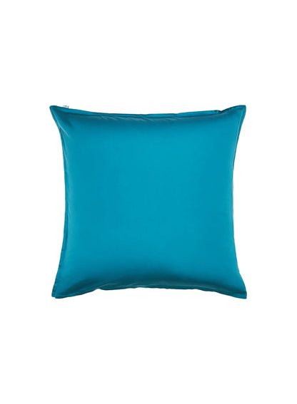 Pillowcases x2 plain peacock blue in cotton and TENCEL™ Lyocell
