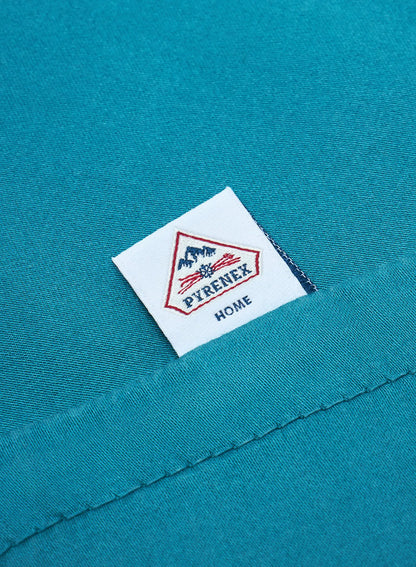 Pillowcases x2 plain peacock blue in cotton and TENCEL™ Lyocell