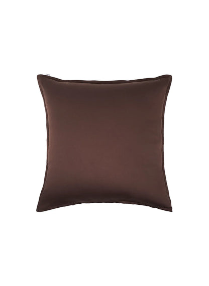 Plain chocolate brown x2 pillowcases in cotton and TENCEL™ Lyocell