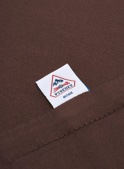 Plain chocolate brown x2 pillowcases in cotton and TENCEL™ Lyocell