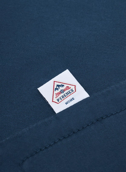 Pillowcases x2 plain ink blue in cotton and TENCEL™ Lyocell