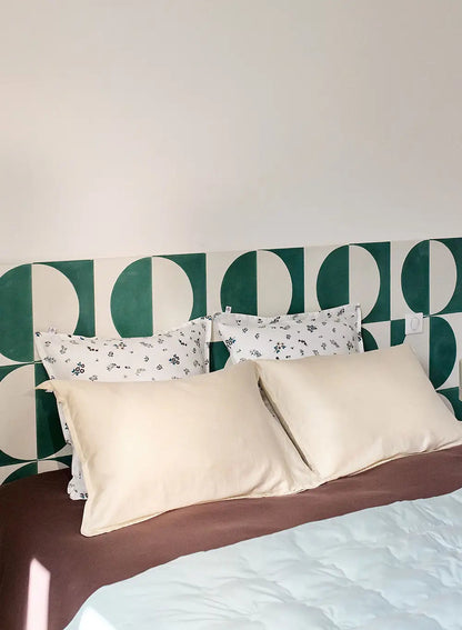 Plain ecru x2 pillowcases in cotton and TENCEL™ Lyocell