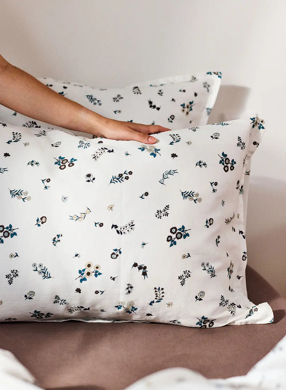 Floral pattern pillowcases x2 in cotton and TENCEL™ Lyocell