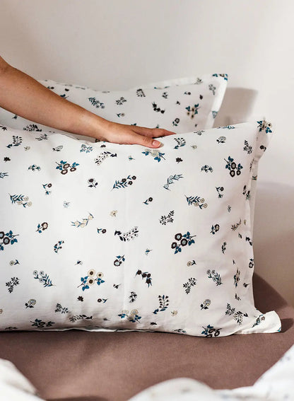 Floral pattern pillowcases x2 in cotton and TENCEL™ Lyocell