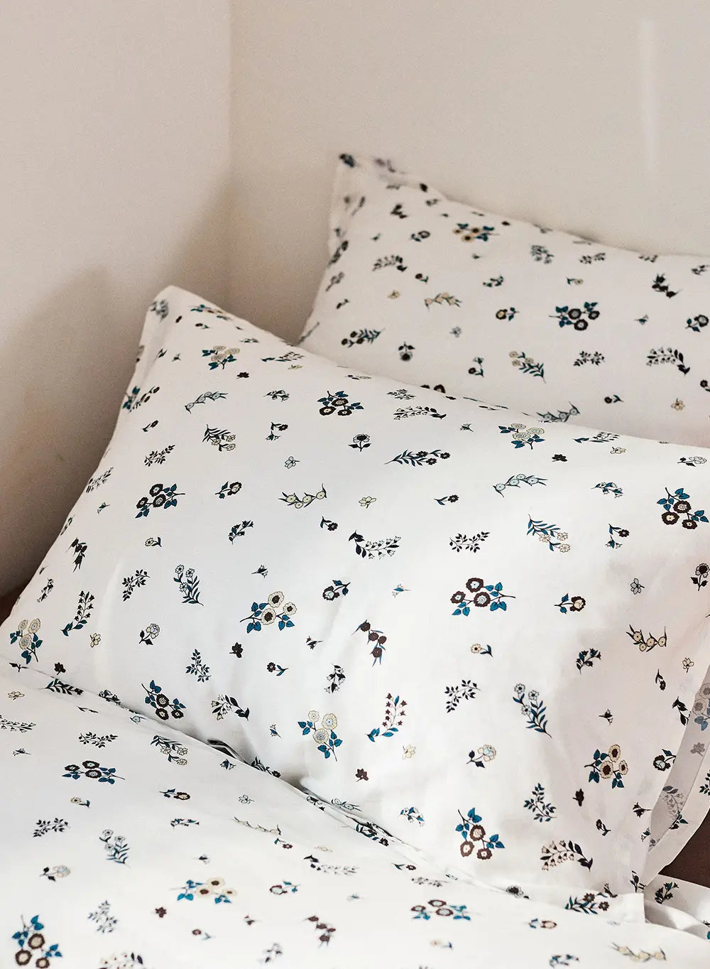 Floral pattern pillowcases x2 in cotton and TENCEL™ Lyocell