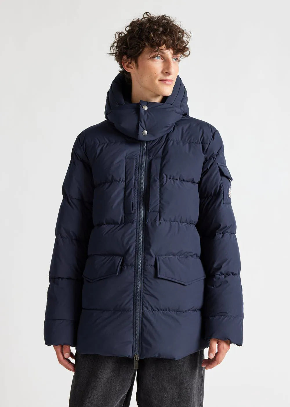 Men's hooded down jacket Pyrenex Sterling Amiral