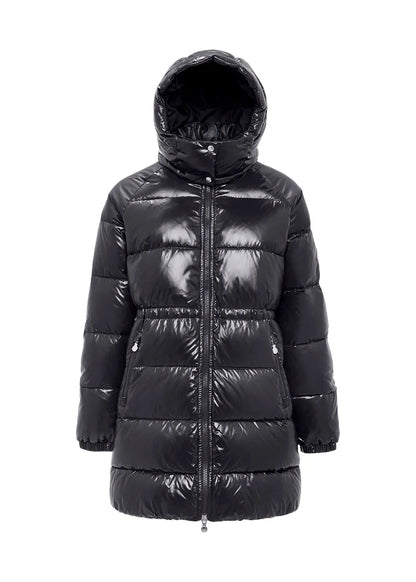 Hooded down jacket for women Pyrenex Fusion Black