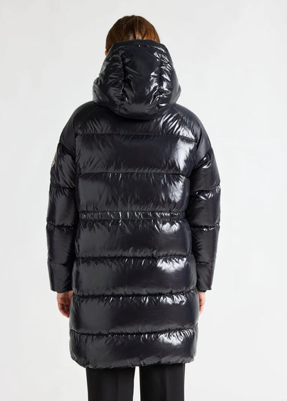 Hooded down jacket for women Pyrenex Fusion Black