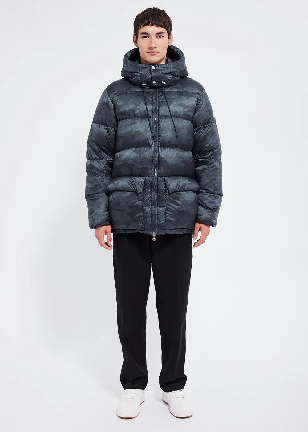 Men's down jacket Evolve Camo Camo blue print