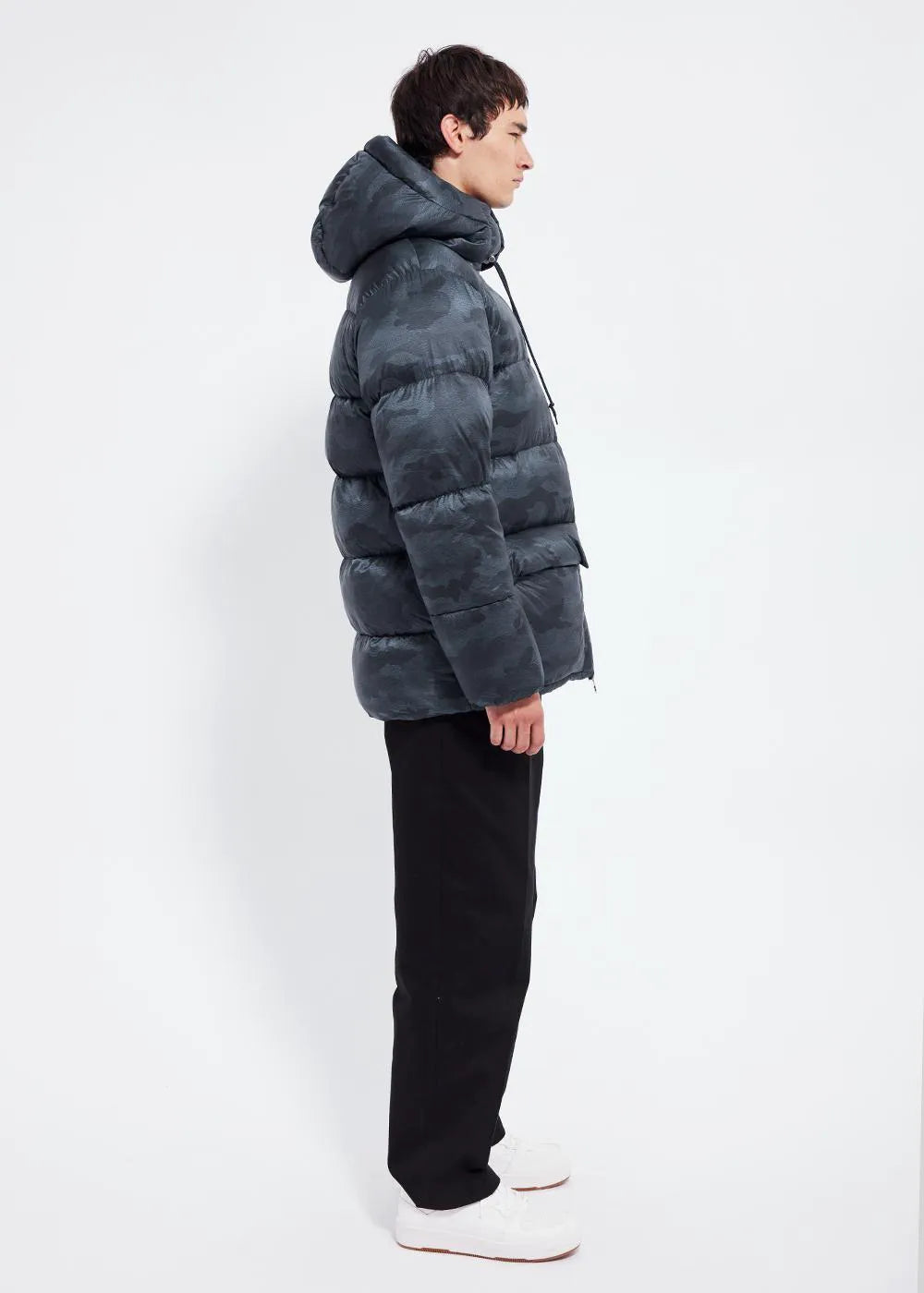 Men's down jacket Evolve Camo Camo blue print