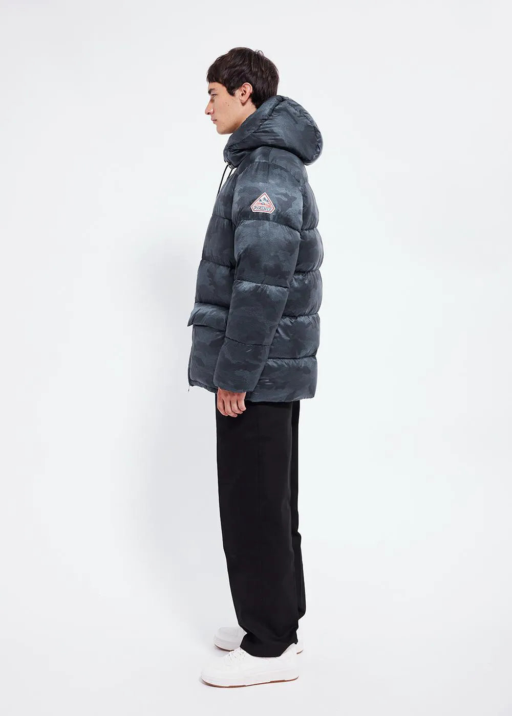 Men's down jacket Evolve Camo Camo blue print